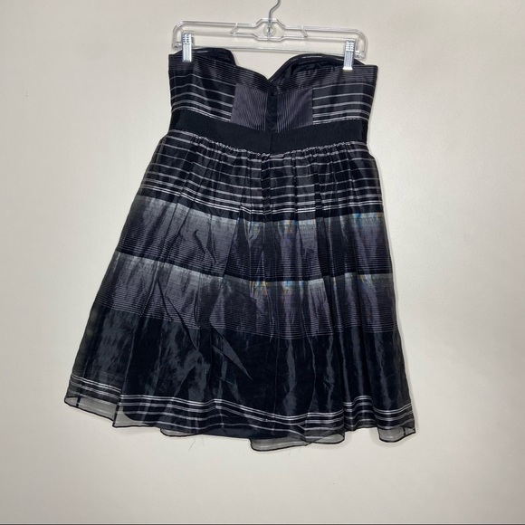 BCBGMaxazria Black Striped Strapless Mini Dress - Picture 2 of 7